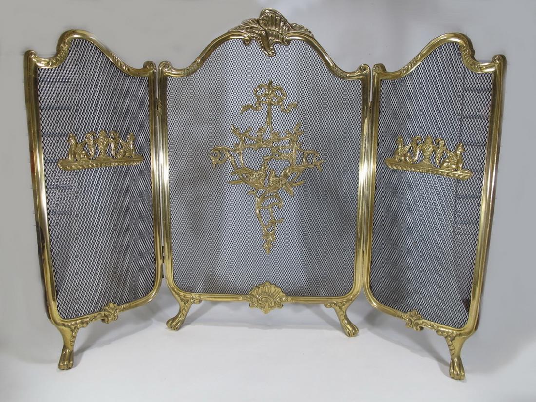 Huge brass & metal fire place screen (1 of 8)