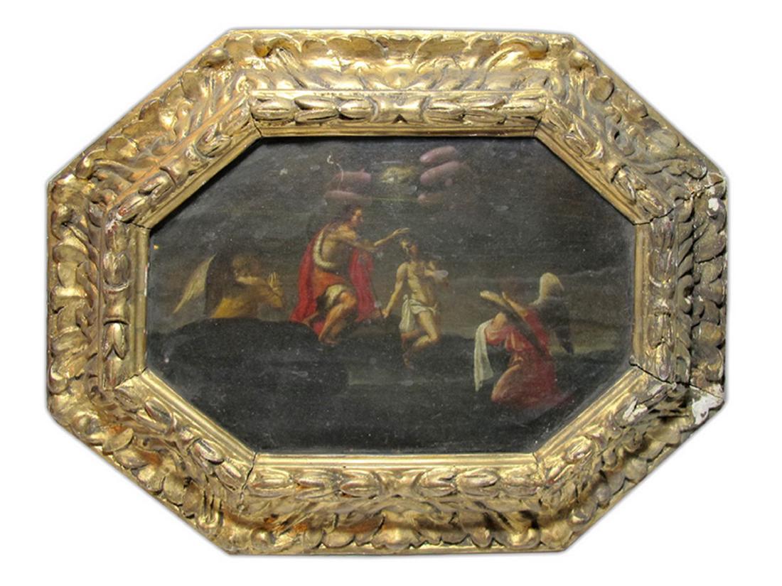 18th C European oil on wood Religious painting (1 of 7)