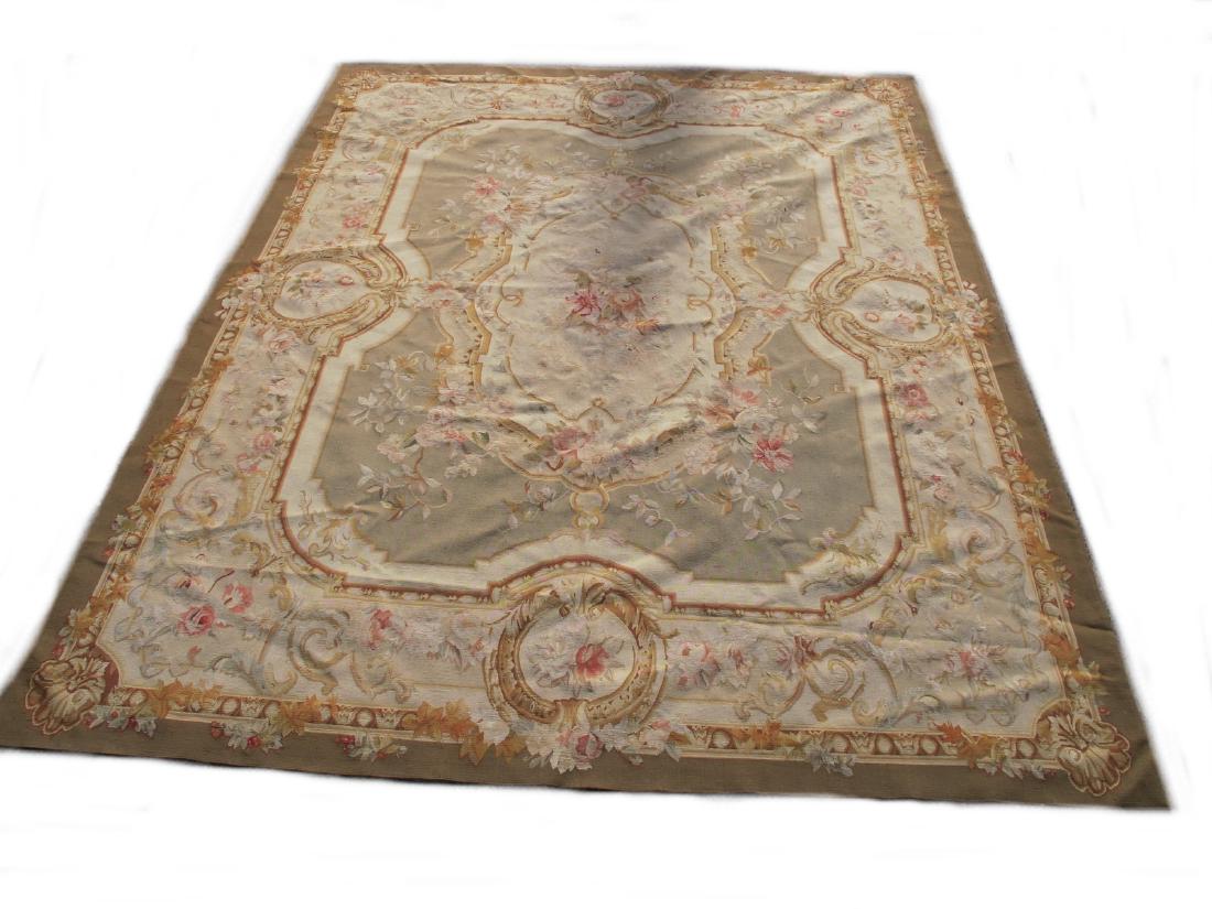 Vintage French Aubusson style carpet: Vintage French Aubusson style carpet. 122 in H x 95 1/2 in W. Shipping in USA or International please contact for quote both UPS stores: 1) : James Lawrence UPS Store 4356 - 954-463-0444 FloridaUPS@gm