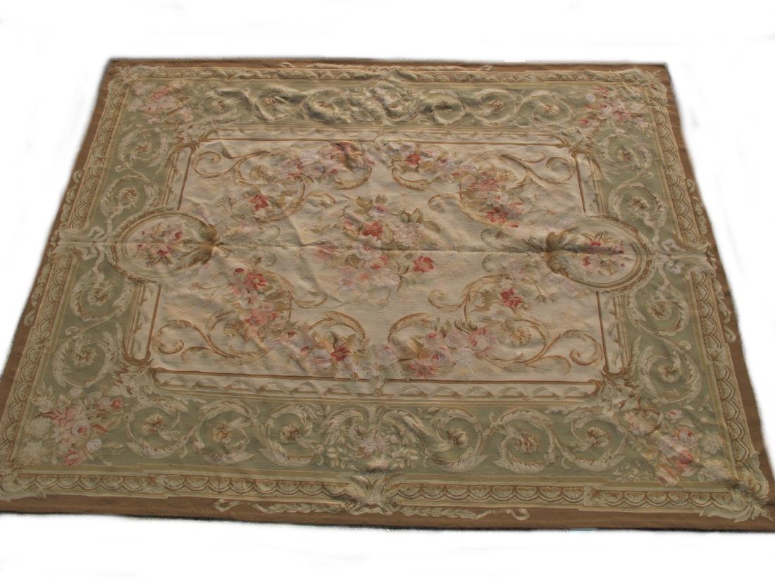 Vintage French Aubusson style carpet: Vintage French Aubusson style carpet. 123 1/2 in H x 95 1/2 in W. Shipping in USA or International please contact for quote both UPS stores: 1) : James Lawrence UPS Store 4356 - 954-463-0444 FloridaUP