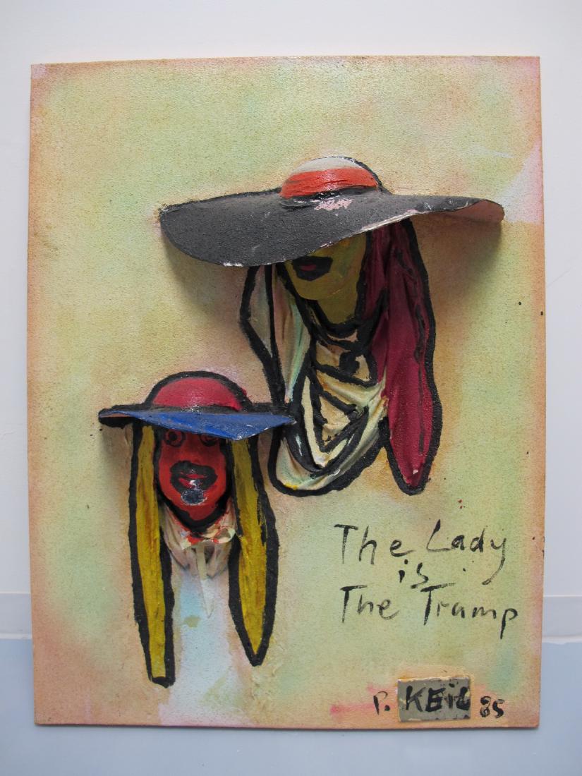 Peter Robert KEIL (1942) painting, dated 1985: Peter Robert KEIL (1942) painting, dated 1985, titled: The Lady is the Tramp.42 1/4 in H x 32 in W. Shipping in USA or International please contact for quote both UPS stores: 1) : James Lawrence UPS S