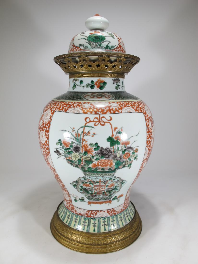 19th Century Chinese vase with french ormolu bronze: 19th Century Chinese vase with french ormolu bronze. 18 1/2 in H x 8 3/4 in W. Shipping in USA or International please contact for quote both UPS stores: 1) : James Lawrence UPS Store 4356 - 954-463-0