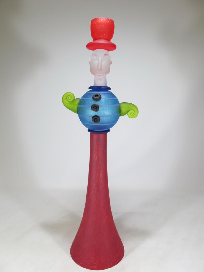 Italian Oggetti glass sculpture: Italian Oggetti glass sculpture. 23 7/8 in H x 4 in W x 6 in D. Shipping in USA or International please contact for quote both UPS stores: 1) : James Lawrence UPS Store 4356 - 954-463-0444 FloridaUPS@