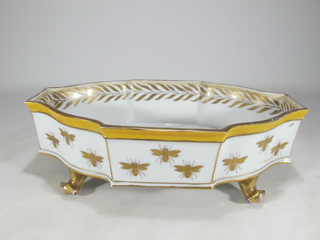 Antique French Limoges hand painted porcelain bowl: Antique French Limoges hand painted porcelain bowl. 4 1/8 in H x 12 3/4 in W x 7 3/8 in D. Shipping in USA or International please contact for quote both UPS stores: 1) : James Lawrence UPS Store 4356