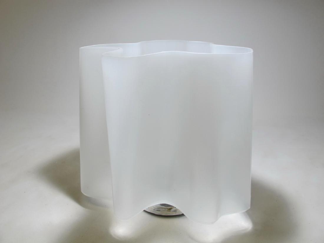 Mid Century white glass ceiling light: Mid Century white glass ceiling light. 9 1/2 in H x 9 3/8 in W x 9 1/2 in D. Shipping in USA or International please contact for quote both UPS stores: 1) : James Lawrence UPS Store 4356 - 954-463-044