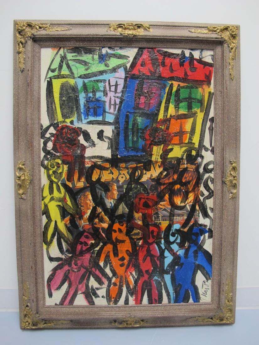 Peter Robert KEIL (1942) painting, dated 1989: Peter Robert KEIL (1942) painting, dated 1989. 43 1/2 in H x 31 1/2 in W frame included, 36 in H x 34 in W without frame. Shipping in USA or International please contact for quote both UPS stores: 1) 