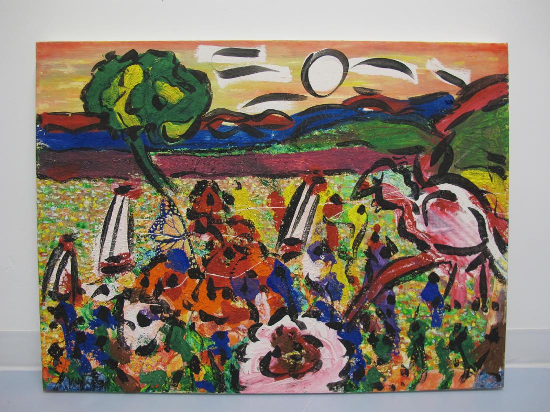 Peter Robert KEIL (1942) painting, dated 1989: Peter Robert KEIL (1942) painting, dated 1989. 30 in H x 40 1/4 in W. Shipping in USA or International please contact for quote both UPS stores: 1) : James Lawrence UPS Store 4356 - 954-463-0444 Flori