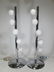 1970' pair of chrome metal & glass table lamps
