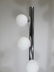 1970' pair of chrome metal & glass table lamps - 2