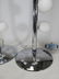 1970' pair of chrome metal & glass table lamps - 5