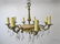 Antique French bronze, alabaster & glass chandelier