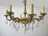 Antique French bronze, alabaster & glass chandelier - 3