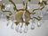 Antique French bronze, alabaster & glass chandelier - 5