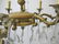 Antique French bronze, alabaster & glass chandelier - 6