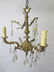 Antique French bronze & glass chandelier
