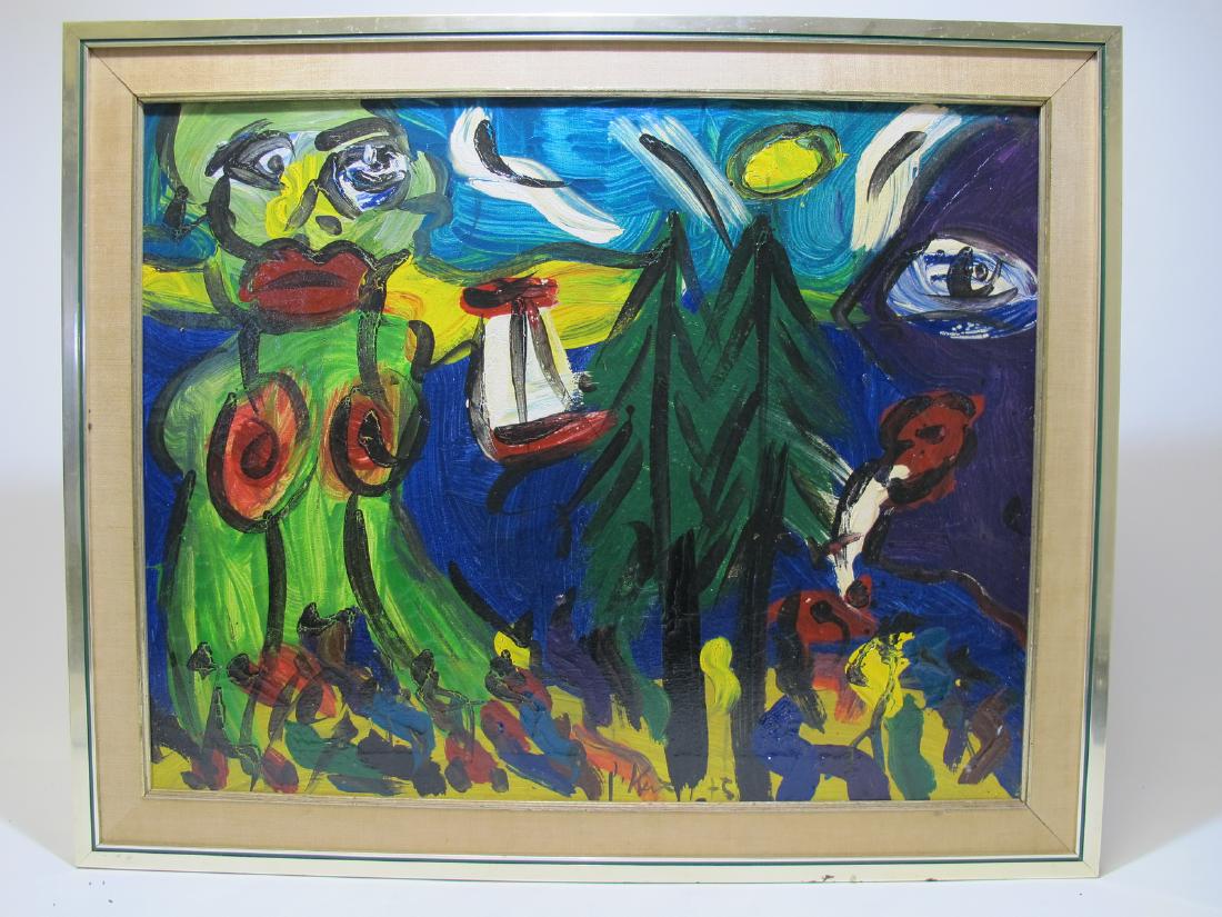 Peter Robert KEIL (1942) German artist painting: Peter Robert KEIL (1942) German artist painting, dated 1975. 26 1/2 in H x 32 1/2 in W. Shipping in USA or International please contact for quote both UPS stores: 1) : David Reiser UPS store 1937 - 95