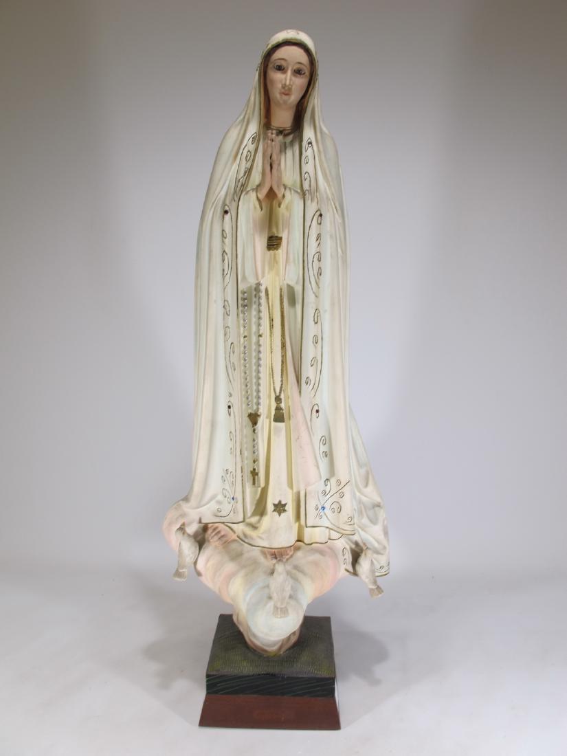 Vintage Religious plaster & glass eyes sculpture: Vintage Religious plaster & glass eyes sculpture. 26 3/4 in H x 9 1/4 in W x 6 1/4 in D. Shipping in USA or International please contact for quote both UPS stores: 1) : David Reiser UPS store 1937 - 9