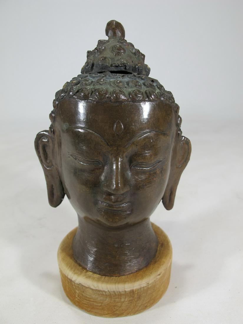 Vintage Tai bronze head sculpture (1 of 7)