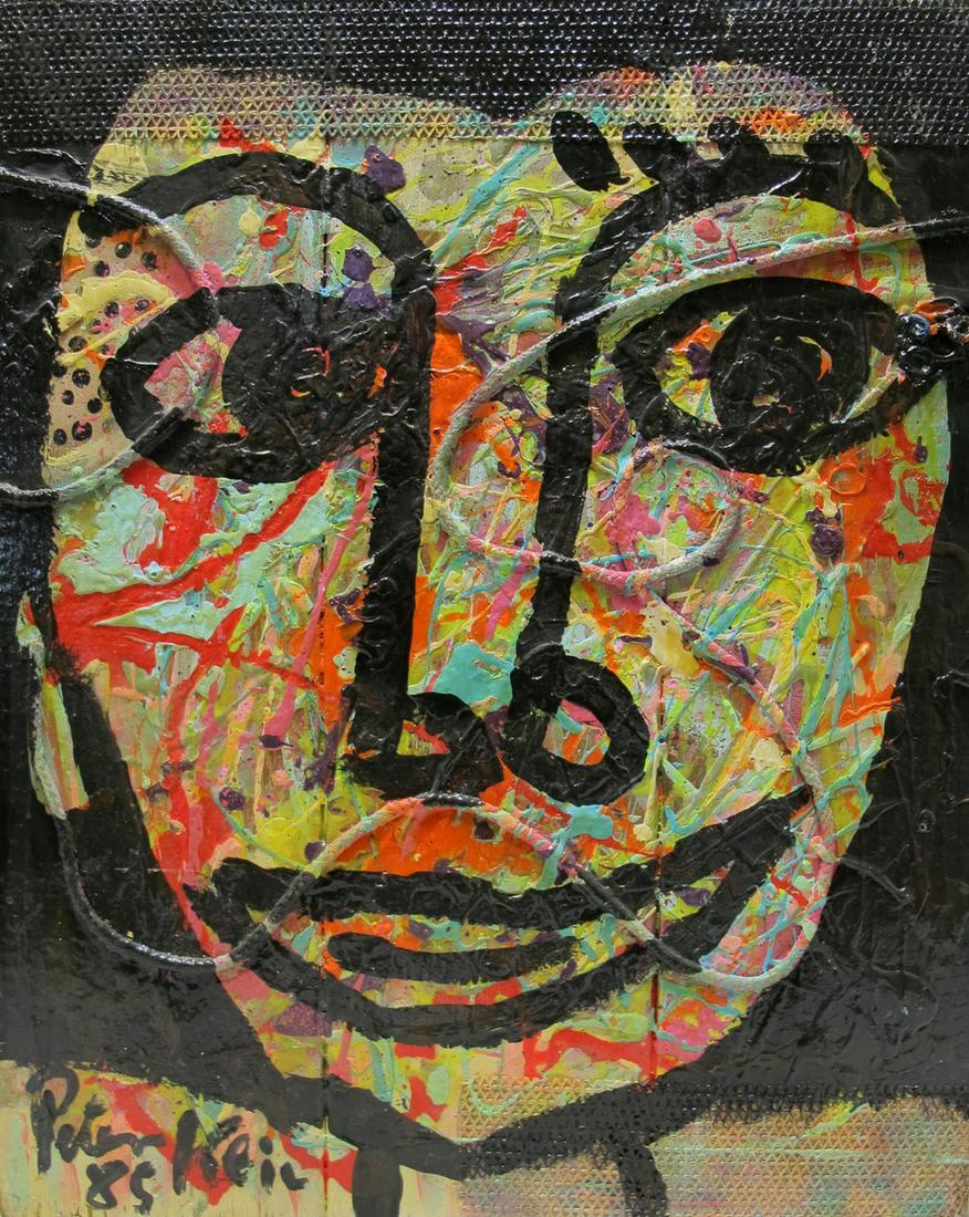 Peter Robert KEIL (1942) German artist painting: Peter Robert KEIL (1942) German artist painting, dated 1985. 20 1/4 in H x 16 1/8 in W x 1 1/2 in D. Shipping in USA or International please contact for quote both UPS stores: 1) : David Reiser UPS st