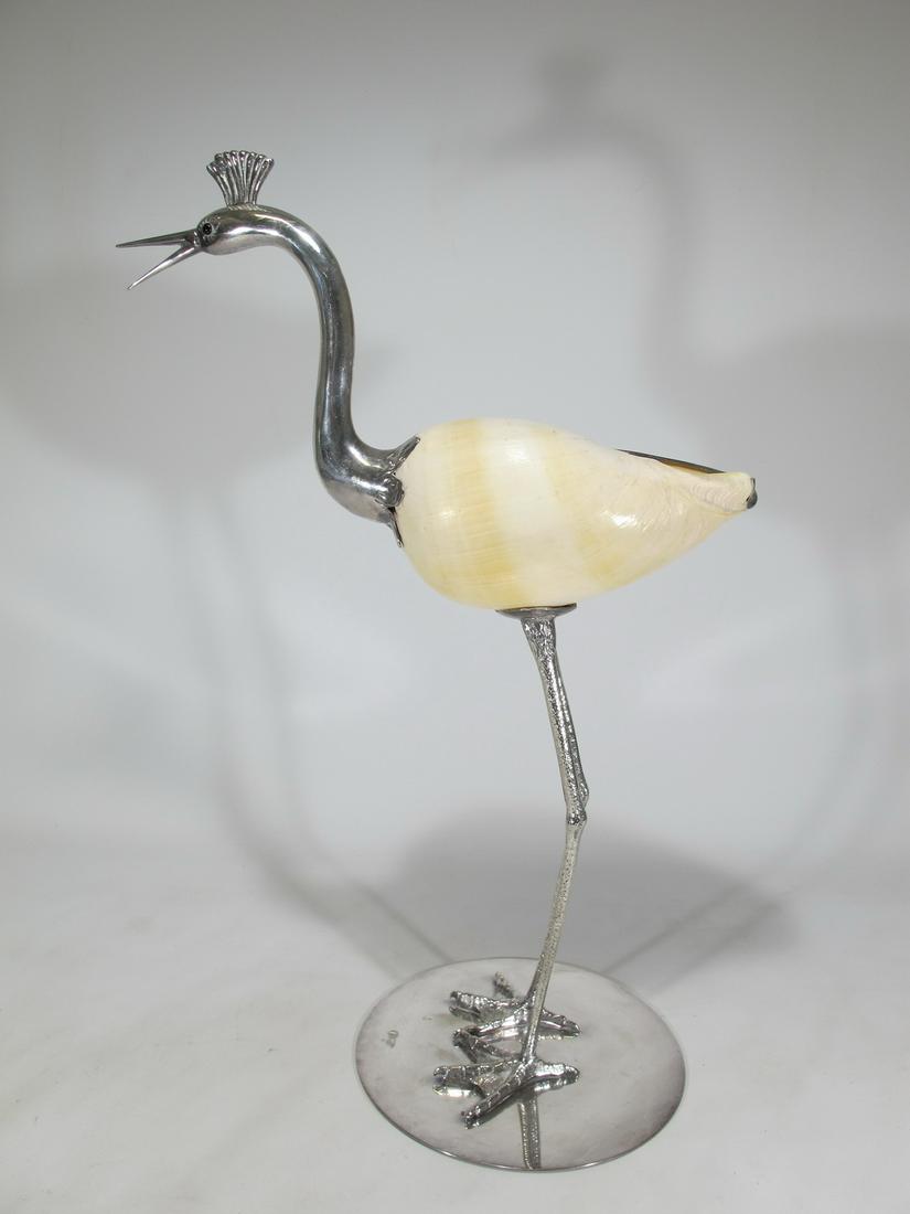 Gabriella BINAZZI Mid Century shell & metal bird (1 of 6)