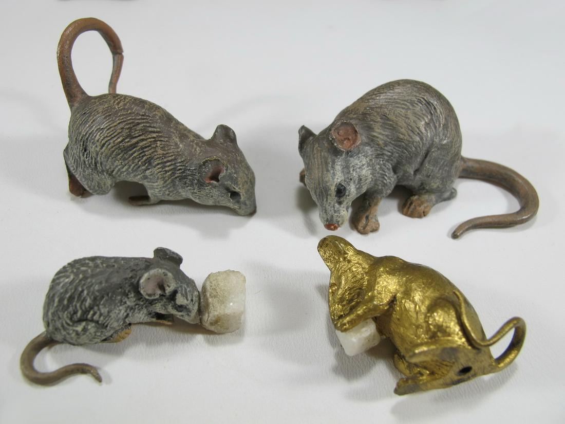 Set of 4 Vienna bronze mouse sculptures (1 of 10)