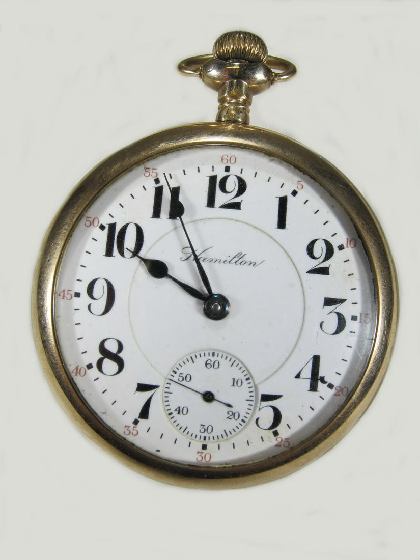 Vintage Hamilton gilded pocket watch (1 of 5)