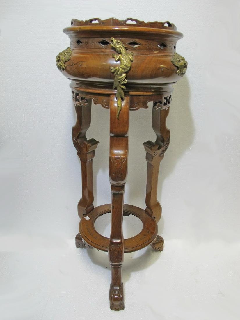 Probably Gabriel VIARDOT wood & bronze planter (1 of 9)