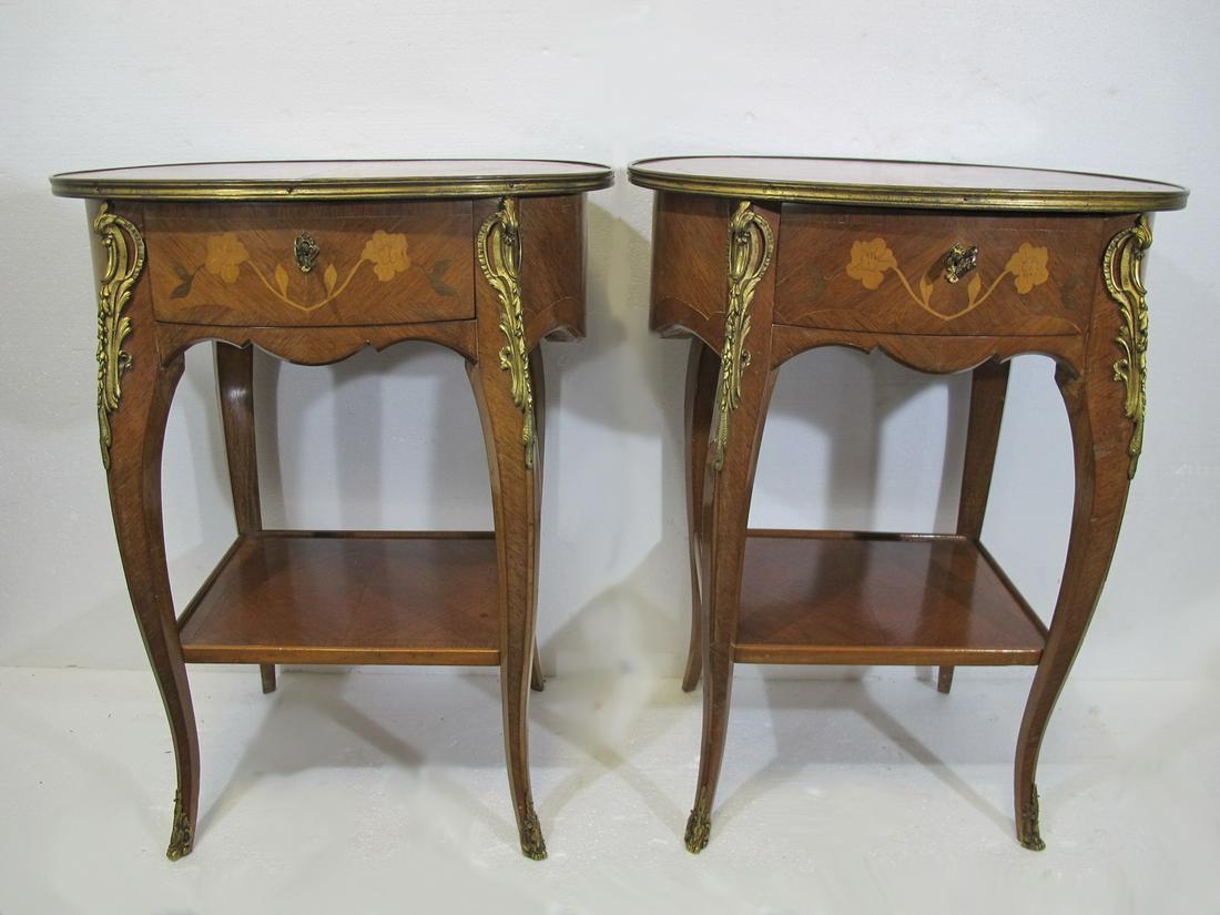 Vintage pair of French Louis XV style side tables (1 of 11)