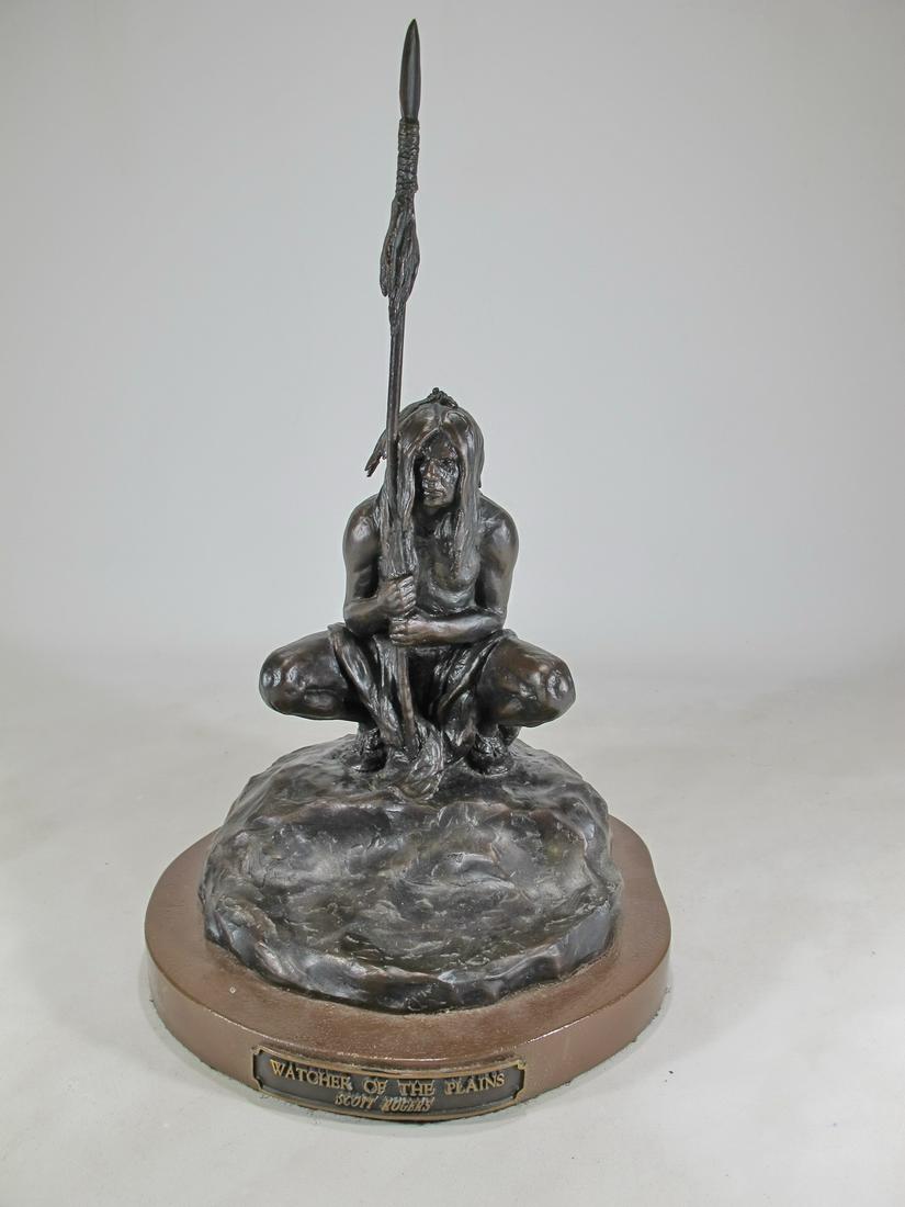 Scott ROGERS (1961) native American bronze sculpture: Scott ROGERS (1961) native American bronze sculpture, signed and dated 1997. Numbered: 23/30 and Titled: A Stalking Moon. 14 3/4” H x 9 1/2” W. Shipping in USA or International please cont