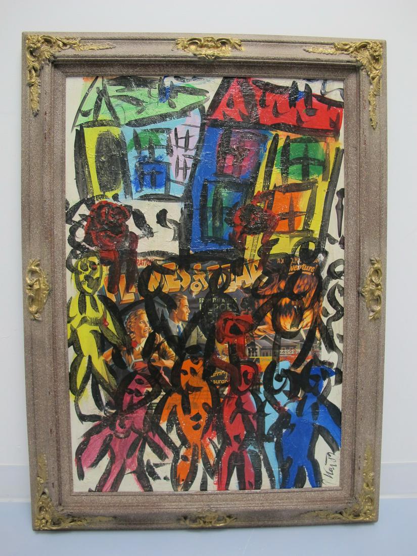 Peter Robert KEIL (1942) painting, dated 1989: Peter Robert KEIL (1942) painting, dated 1989. 43 1/2 in H x 31 1/2 in W frame included, 36 in H x 24 in W without frame. Shipping in USA or International please contact for quote both UPS stores: 1) 