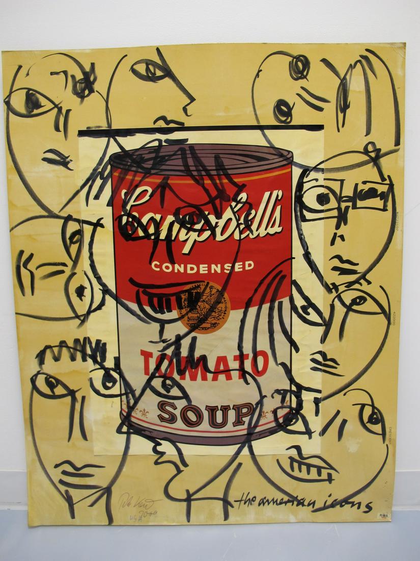 Peter Robert KEIL (1942) German painting dated 2009: Peter Robert KEIL (1942) German painting dated 2009 and titled: The American Idols. 40 1/4 in H x 32 in W. Shipping in USA or International please contact for quote both UPS stores: 1) : David Reiser 