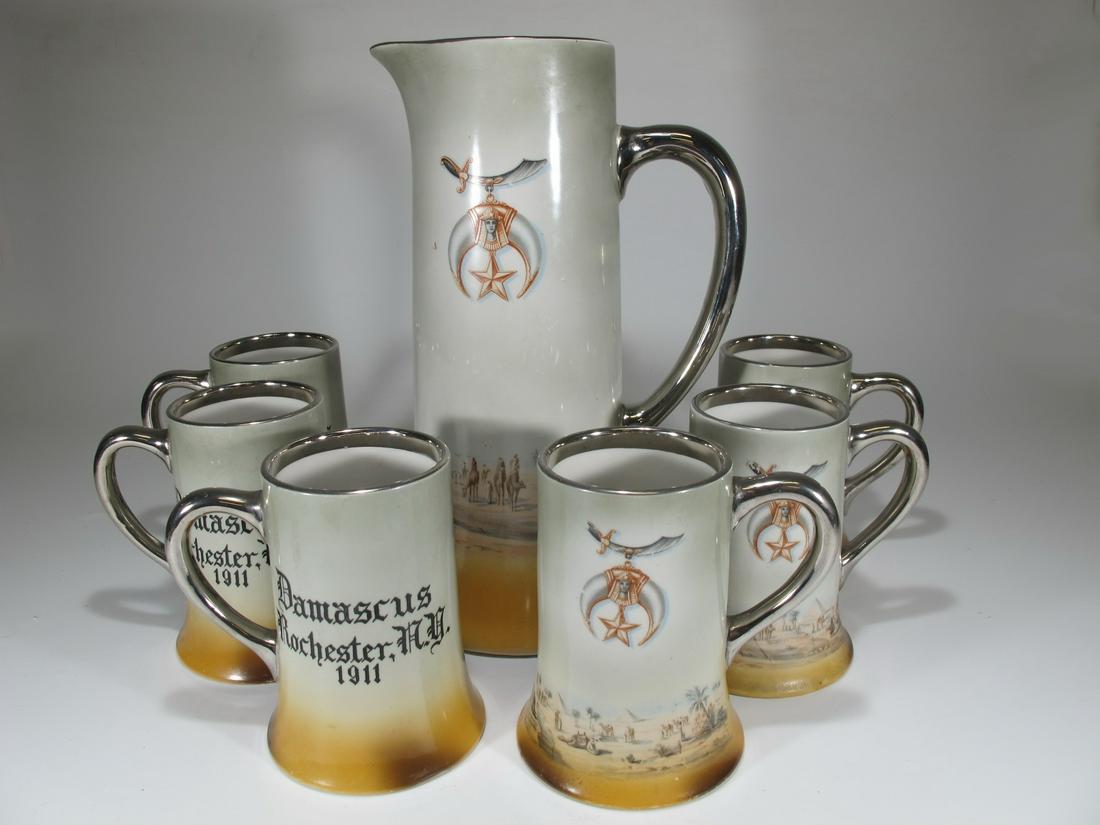 Antique Masonic Thos Maddockâ€™s & Son porcelain set (1 of 11)