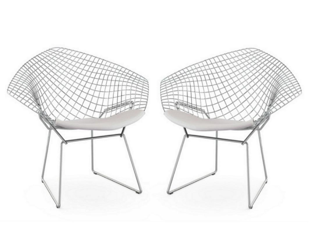 Mid Century Harry Bertoia pair of metal chairs (1 of 4)