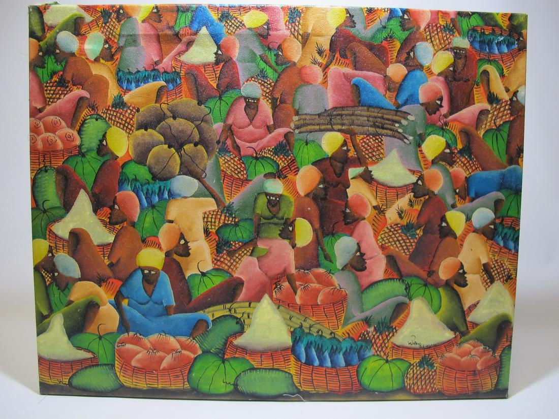 Wesner PARAISON, Haitian oil on canvas painting: Wesner PARAISON, Haitian oil on canvas painting. 18 1/2” H x 23 1/8” W. Shipping in USA or International please contact for quote both UPS stores: 1) : David Reiser UPS store 1937 - 954-45