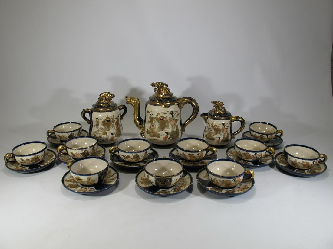 Vintage Japanese Satsuma 14 pcs teapot set (1 of 12)