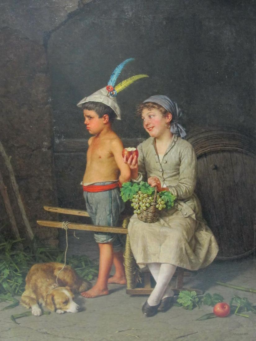 Federico MAZZOTTA (XIX) oil on canvas painting (1 of 9)