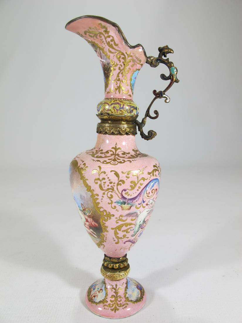 Antique Viennese enamel miniature pitcher (1 of 12)