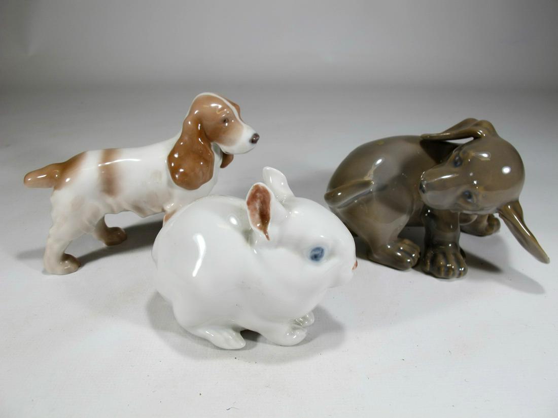 Royal Copenhagen set of 2 dogs and 1 bunny (1 of 10)