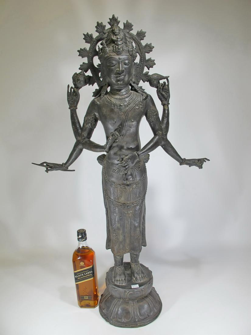 Antique large Tibetan bronze Buddha statue (1 of 10)