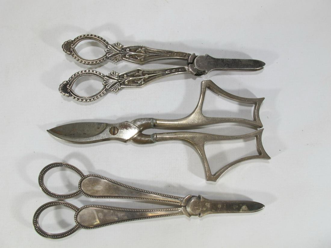 Lot of 3 silver & silverplate scissors: Lot of 3 silver & silverplate scissors. 6 3/4” long. Shipping in USA or International please contact for quote both UPS stores: 1) : David Reiser UPS store 1937 - 954-454-1131 auctions1937@gmail