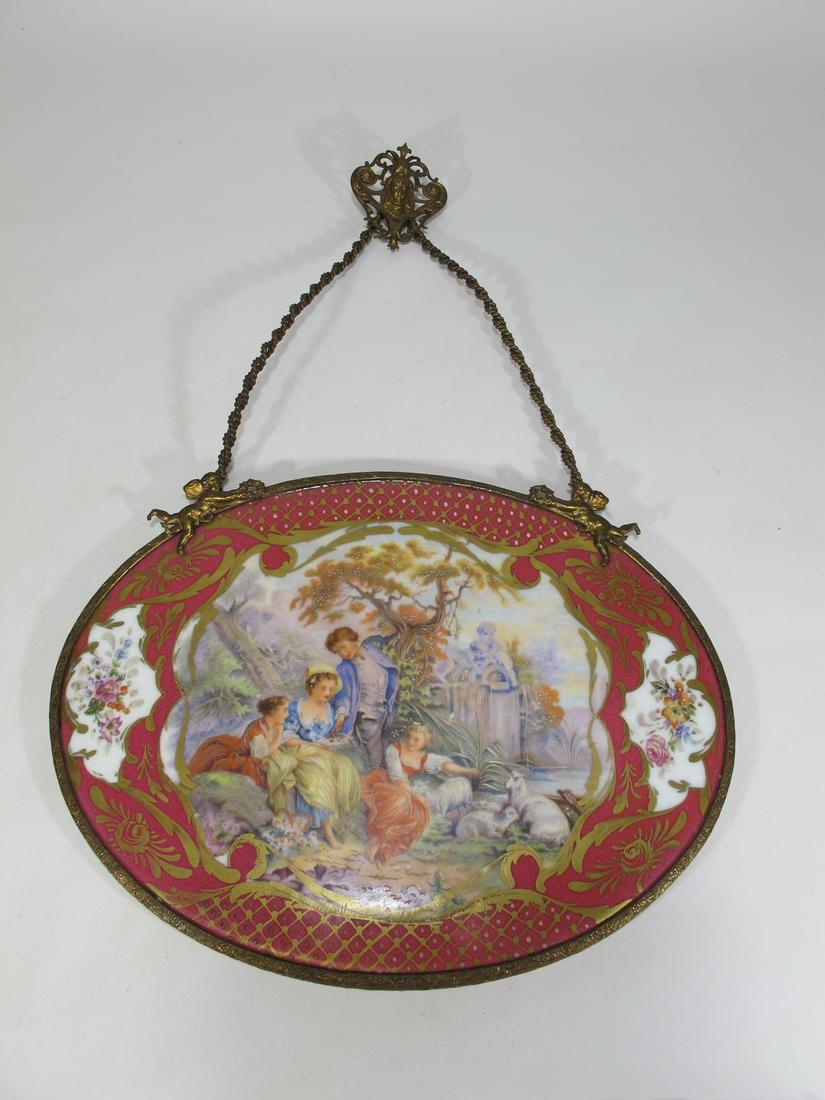French Limoges porcelain plaque: French Limoges porcelain plaque. 14 3/4” H x 10 1/4” W. Plaque: 7 7/8” H x 10 1/4” W. Shipping in USA or International please contact for quote both UPS stores: 1) : David Reis