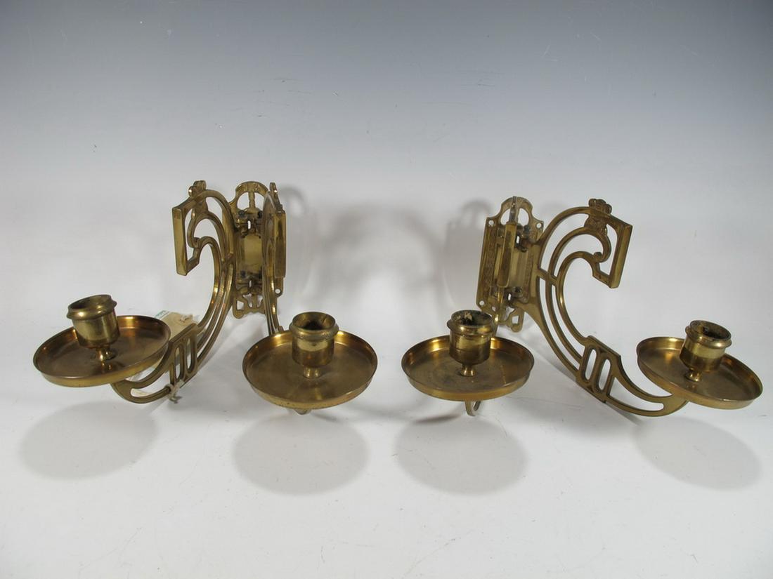 Vintage pair of gilded bronze piano sconces: Vintage pair of gilded bronze piano sconces . 6 in h x 12 in W x 9 1/4 in D. Shipping in USA or International please contact for quote both UPS stores: 1) : David Reiser UPS store 1937 - 954-454-1131 