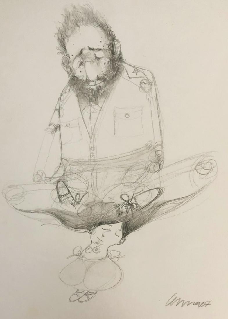 Pedro Pablo OLIVA (1949) Cuban artist drawing (1 of 6)