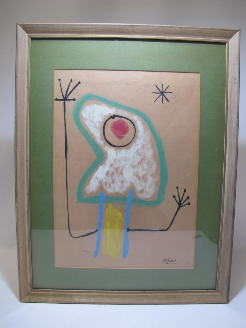 Signed Miro serigraph or gouache (1 of 4)