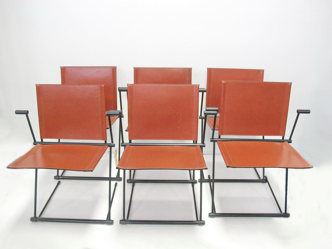 Matteo Grassi set of 6 leather dinning chairs (1 of 8)