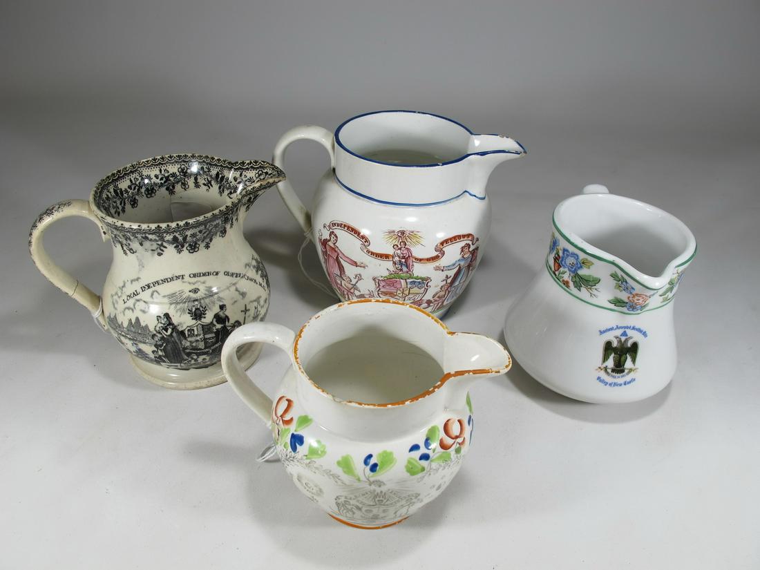 Antique English set of 4 Masonic mugs (1 of 20)