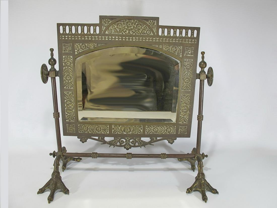 Antique bronze mirror with claws foots (1 of 8)