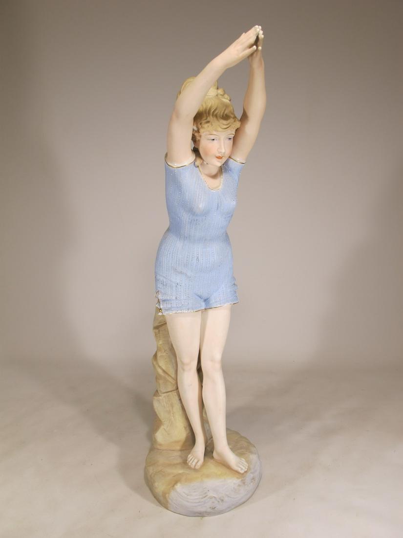 Vintage German swimmer girl bisque statue (1 of 13)