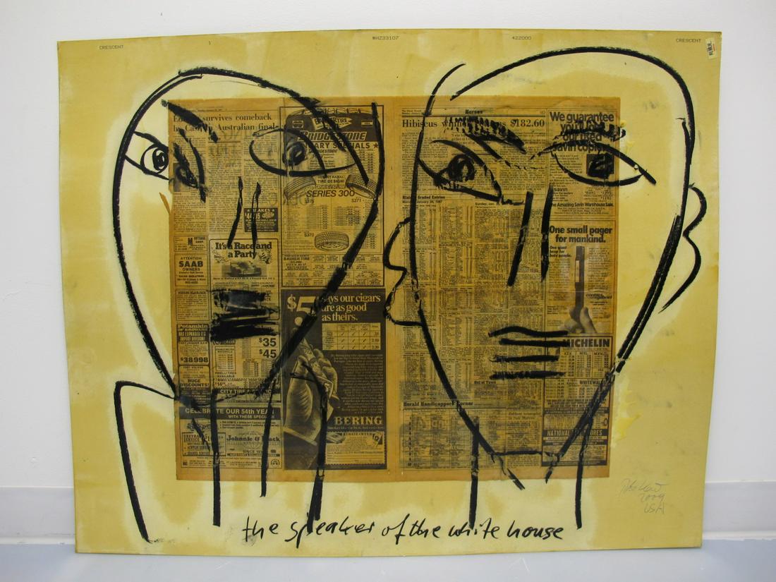 Peter Robert KEIL (1942) German painting dated 2009: Peter Robert KEIL (1942) German painting dated 2009 and titled: The Speakers of the White House. 32 in H x 40 1/4 in W. Shipping in USA or International please contact for quote both UPS stores: 1) : 
