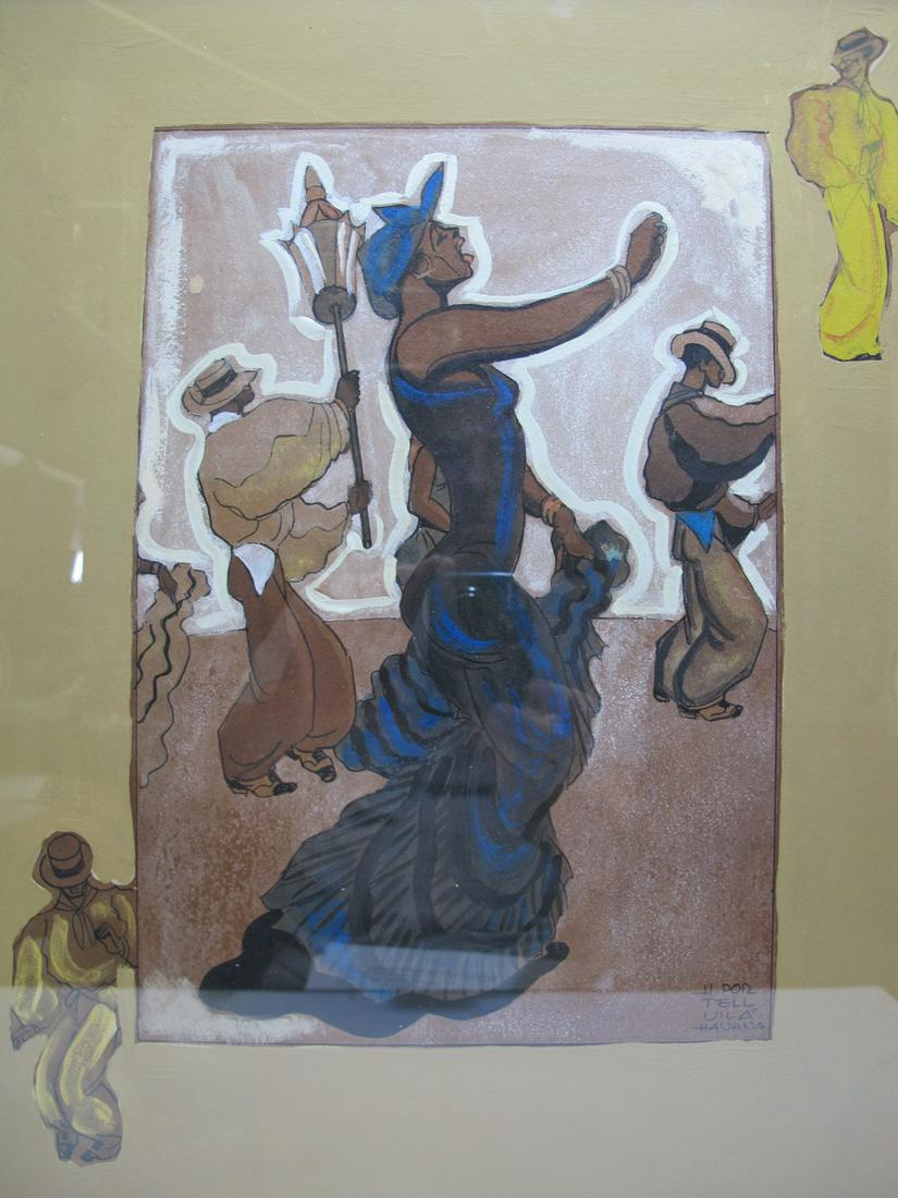 Heriberto Portell Vila, Cuban artist watercolor: Heriberto Portell Vila, Cuban artist watercolor. 22” H x 18” W frame included. 17 1/2” H x 13 1/2” W without frame. Shipping in USA or International please contact for quote bo